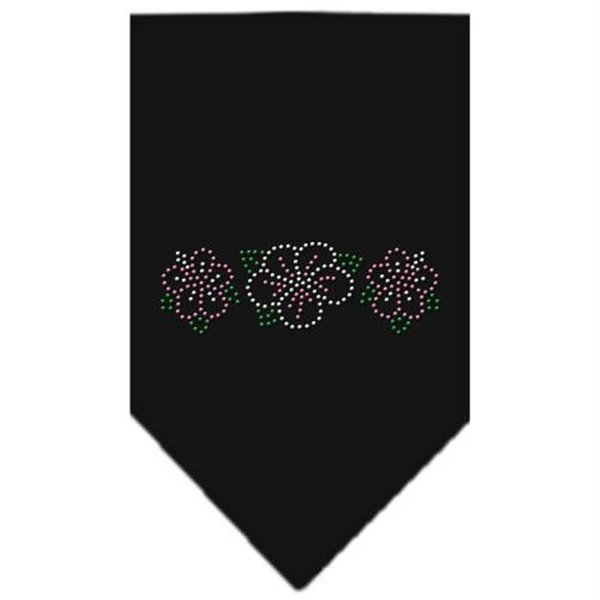 Unconditional Love Tropical Flower Rhinestone Bandana Black Large UN760802